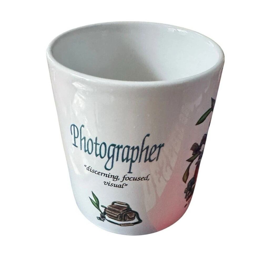 VTG Photographer Coffee Mug Camera Theme Visual‎ Focus Calligraphy NameMe Cup